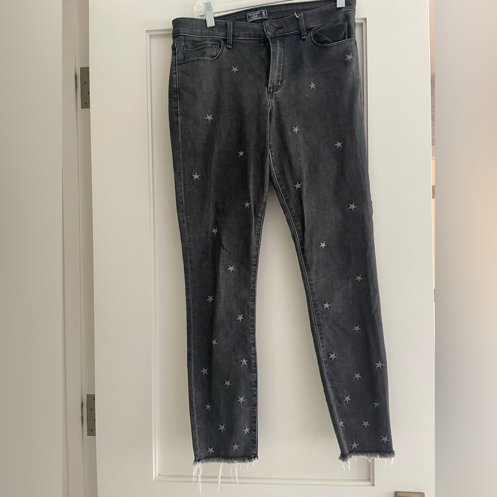 Abercrombie gray denim with embroidered stars!